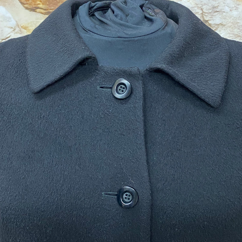 Vintage Wollmantel Mantel Damen in schwarz Gr.46