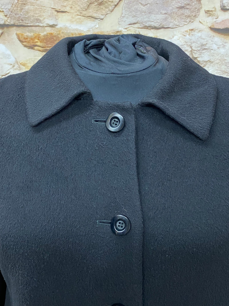 Manteau en laine vintage femme en noir taille 46 