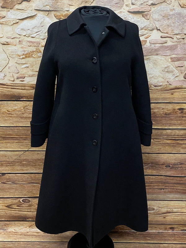 Vintage Wollmantel Mantel Damen in schwarz Gr.46