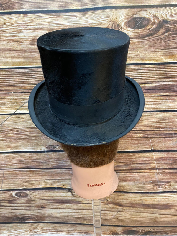Zylinder-Hut - Maulwurfsfell - schwarz - antik