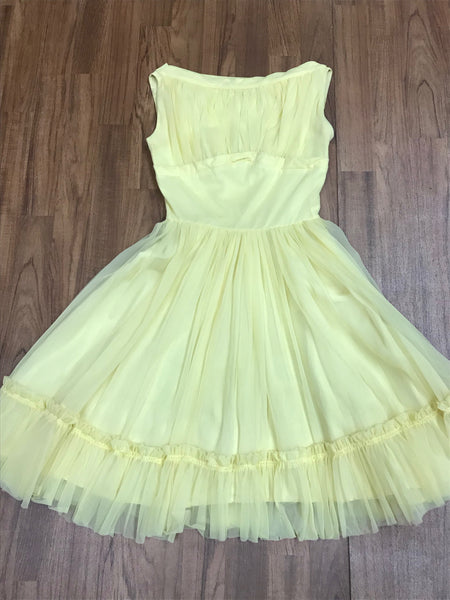 Vintage 50er Jahre Kleid Gr.32 Secondhand gelb