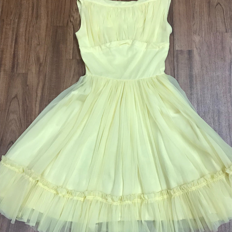 Vintage 50er Jahre Kleid Gr.32 Secondhand gelb