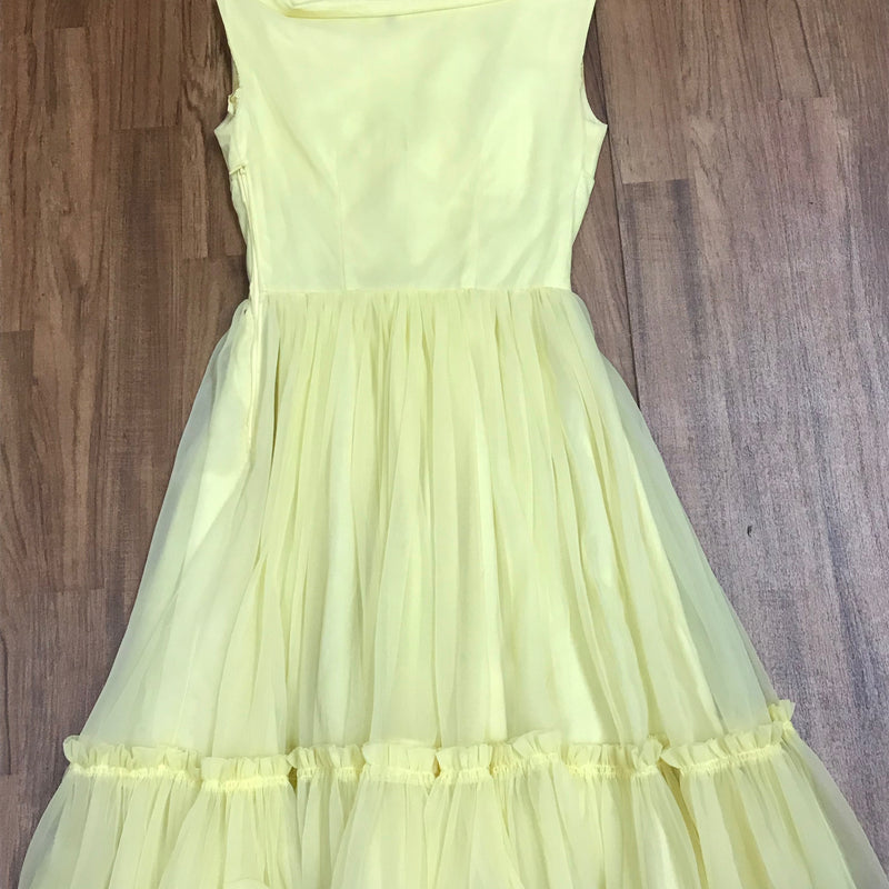 Vintage 50er Jahre Kleid Gr.32 Secondhand gelb
