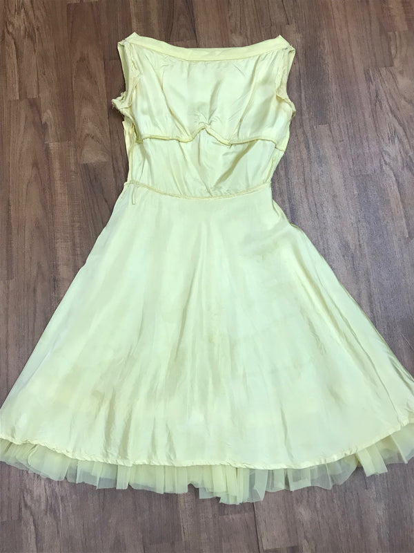 Vintage 50er Jahre Kleid Gr.32 Secondhand gelb