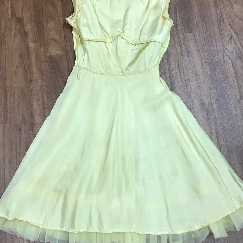 Vintage 50er Jahre Kleid Gr.32 Secondhand gelb