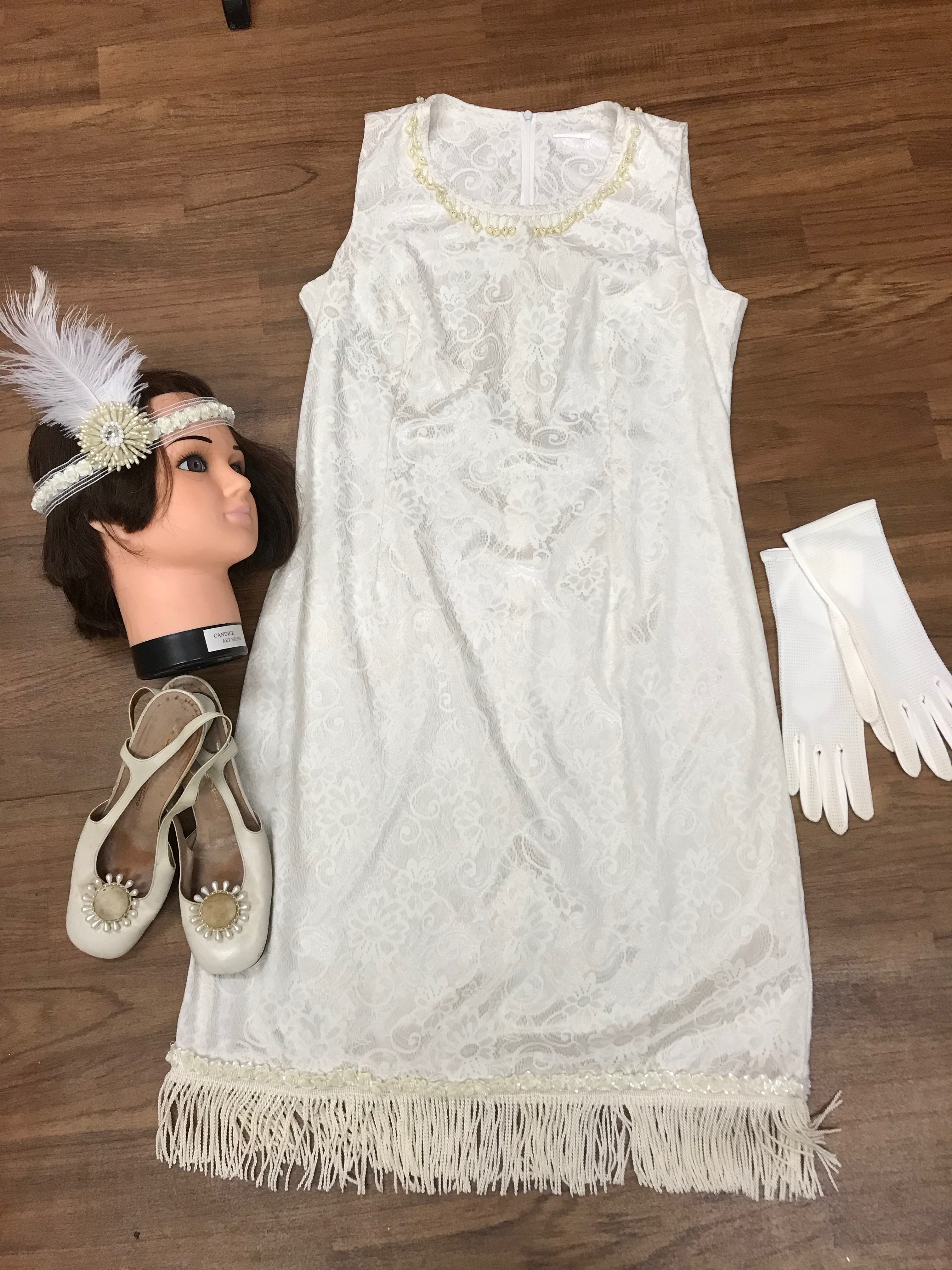 20er Jahre Hochzeitskleid, Charleston Hochzeit, Flapper Brautkleid, 1920 Kleid 20er Jahre Charleston Flapper Kleid, Gr.42