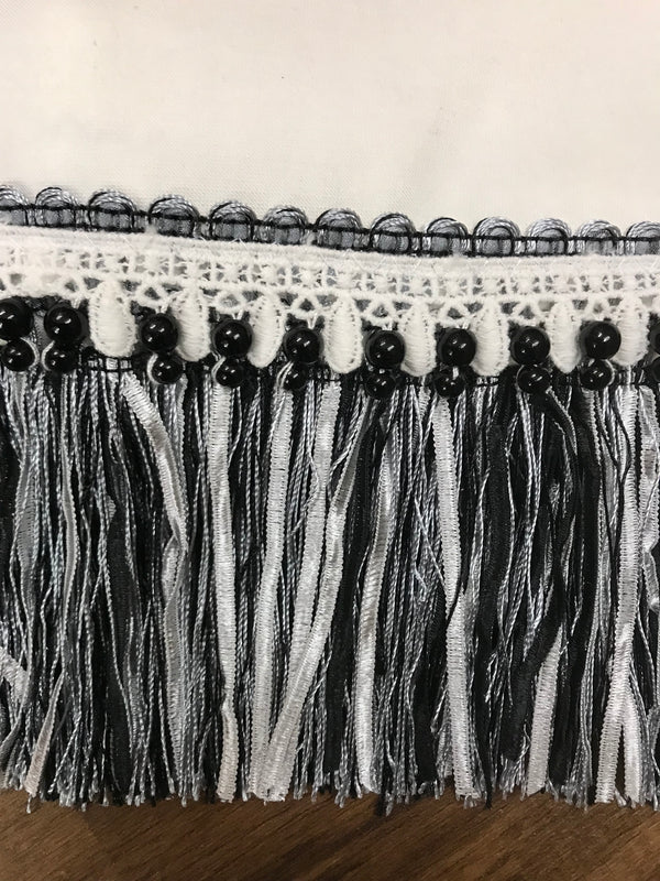 20er Jahre Kleid, Kostüm elfenbeinfarbend, Perlen und Fransen Gr.40