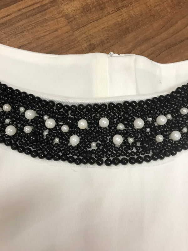 20er Jahre Kleid, Kostüm elfenbeinfarbend, Perlen und Fransen Gr.40