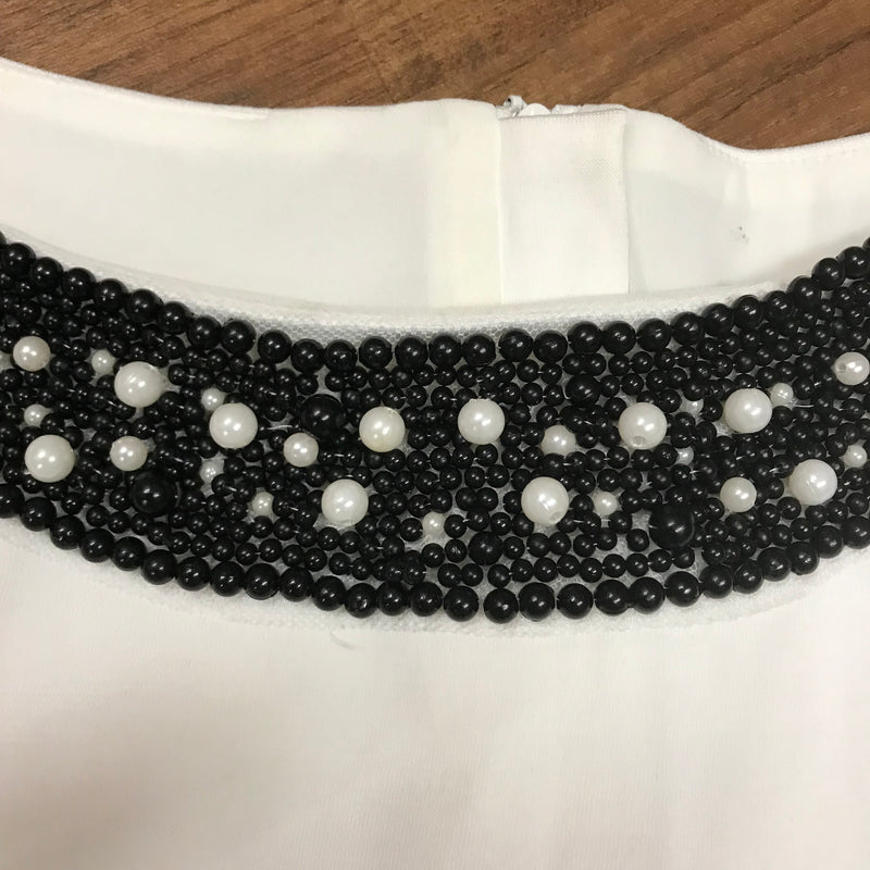 20er Jahre Kleid, Kostüm elfenbeinfarbend, Perlen und Fransen Gr.40