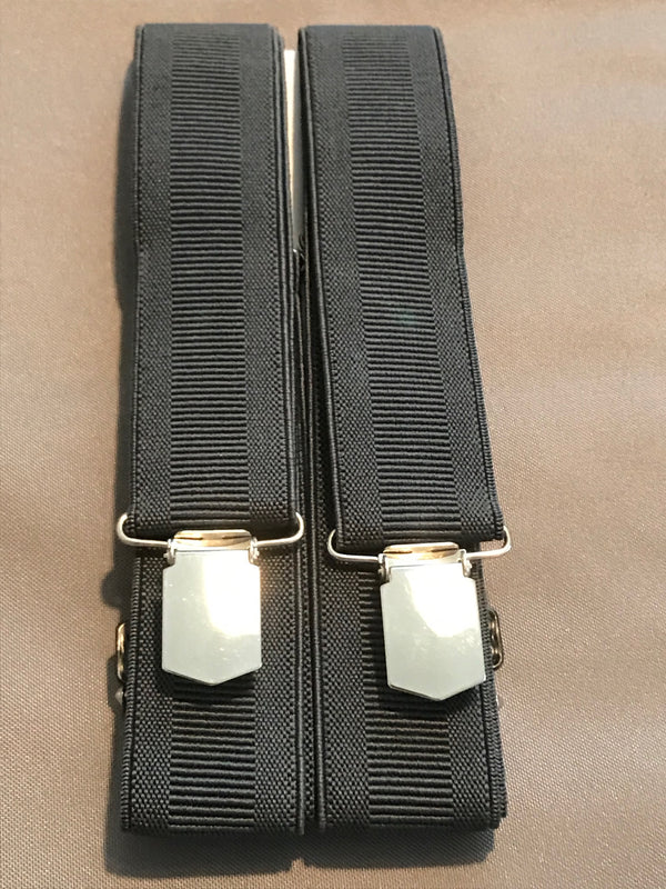 Schwarze Hosenträger uni mit Clip
