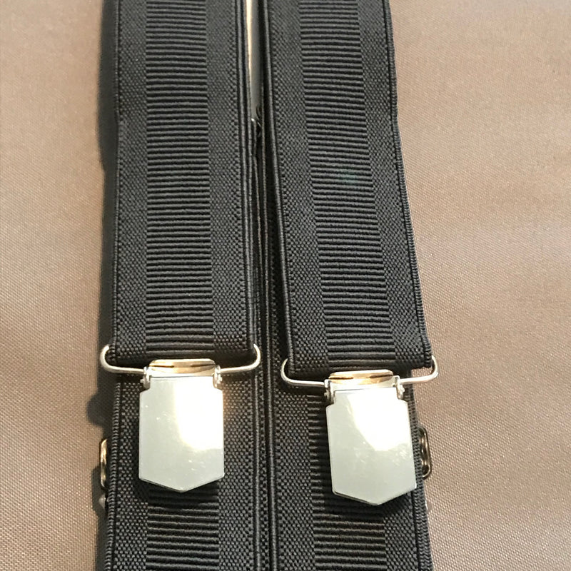 Schwarze Hosenträger uni mit Clip