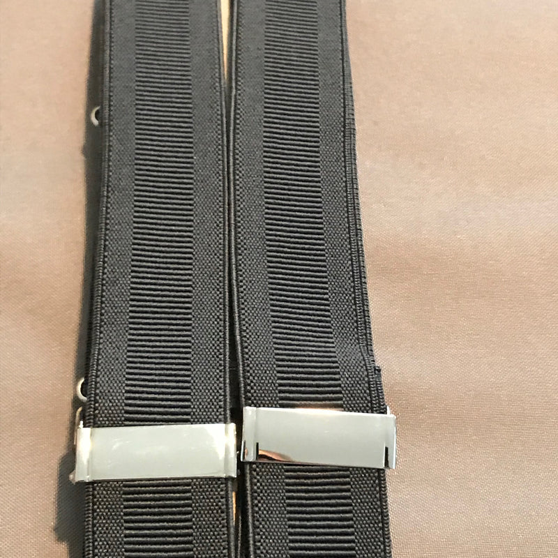 Schwarze Hosenträger uni mit Clip