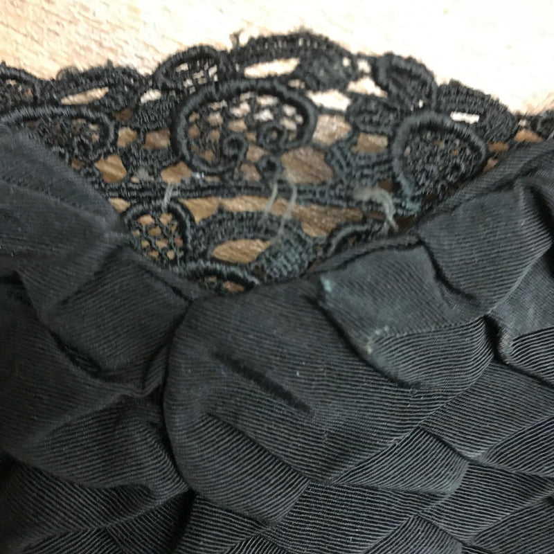 Schwarzes Vintage Cocktailkleid 3teilig, orginal 1950er Gr.38