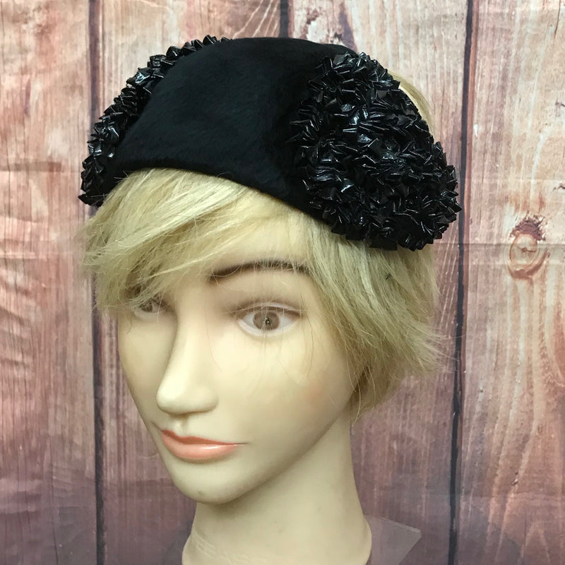 50er Jahre Hut, Halbhut, True Vintage schwarz