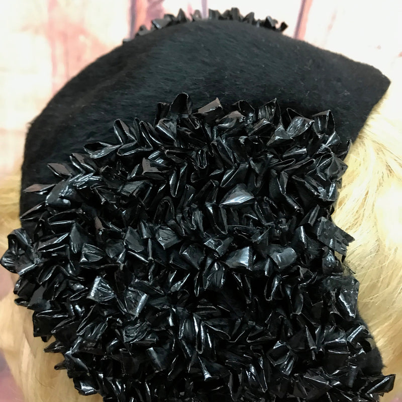 50er Jahre Hut, Halbhut, True Vintage schwarz