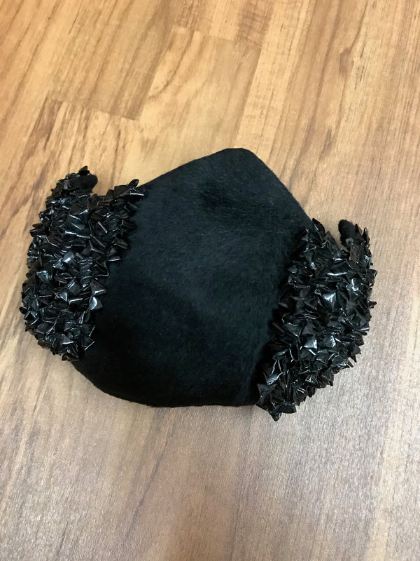 50er Jahre Hut, Halbhut, True Vintage schwarz