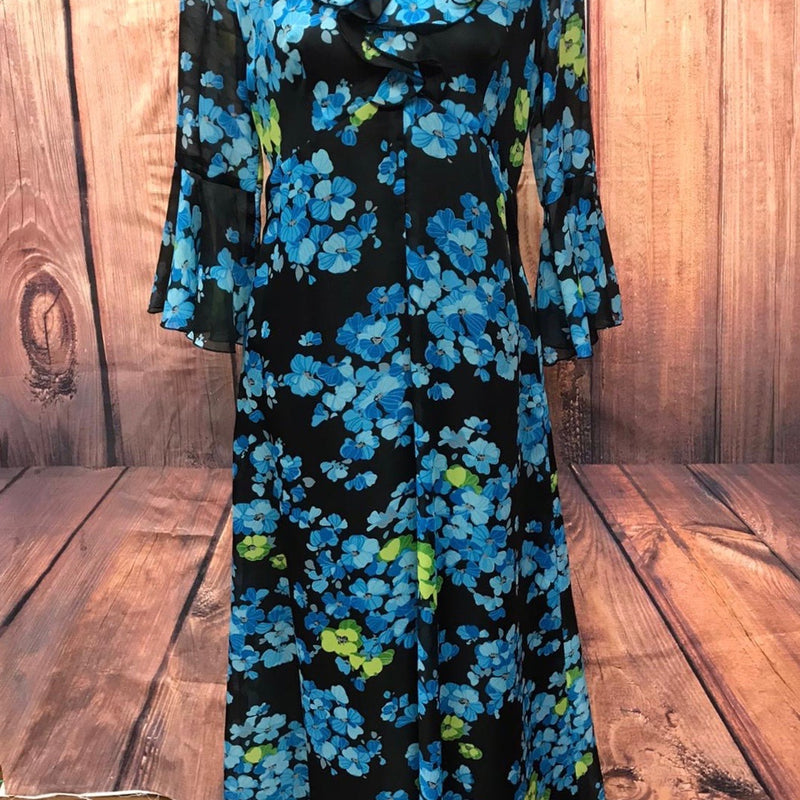 Flower Power siebziger Jahre Kleid Gr.40