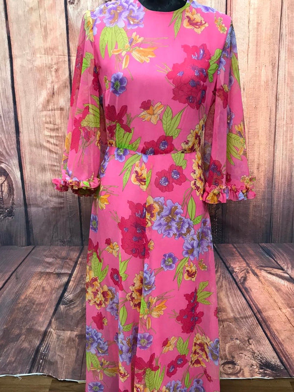 Original 70er Jahre Maxi Kleid True Vintage