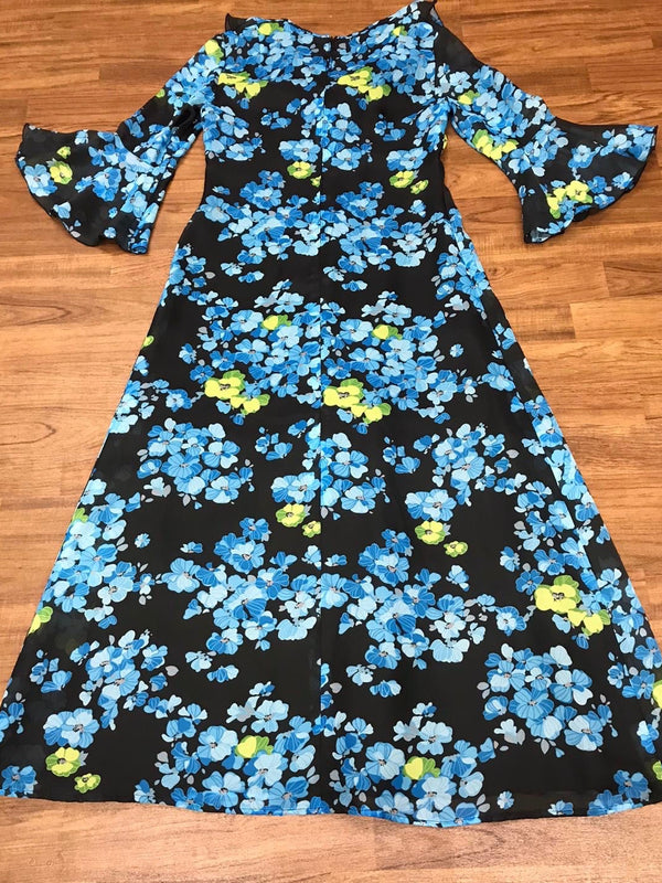 Flower Power siebziger Jahre Kleid Gr.40
