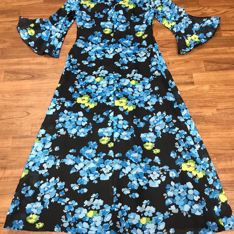 Flower Power siebziger Jahre Kleid Gr.40