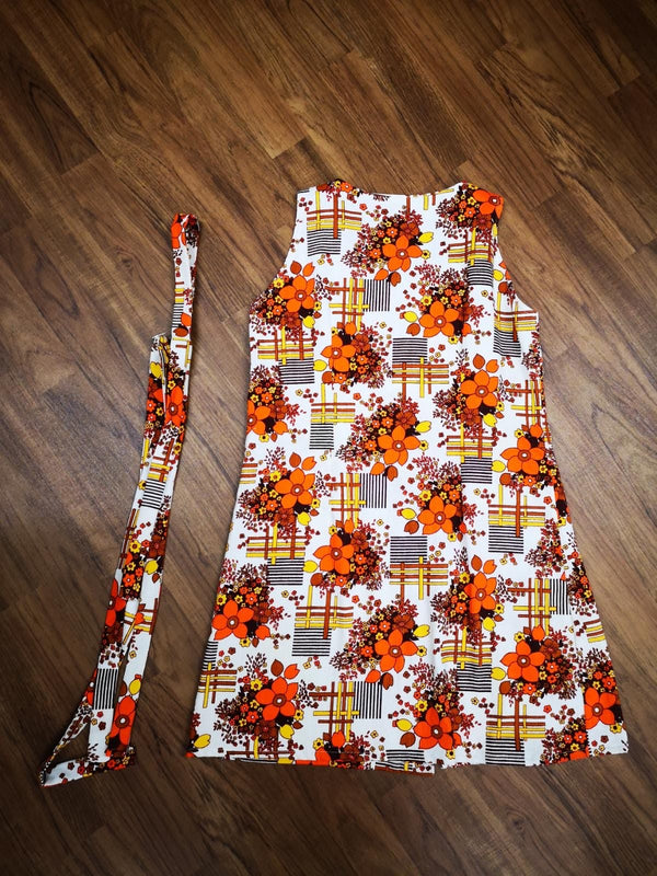 Robe vintage taille 42 à motif floral des années 70