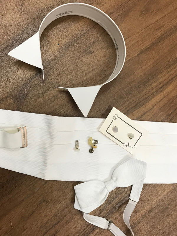 Weißes Kummerbund für Frack Vintage