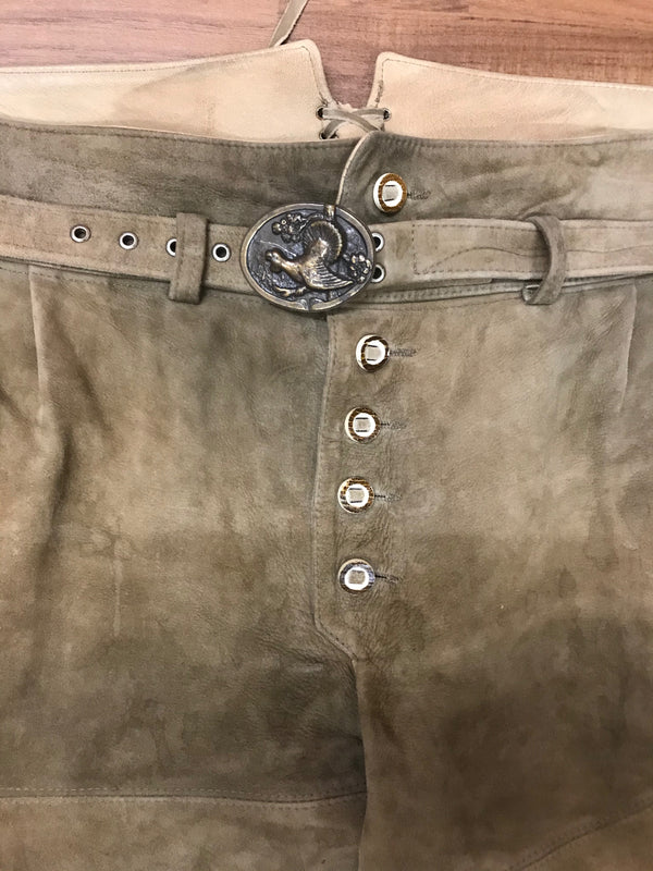 Trachtenlederhose mit Gürtel – Größe 64