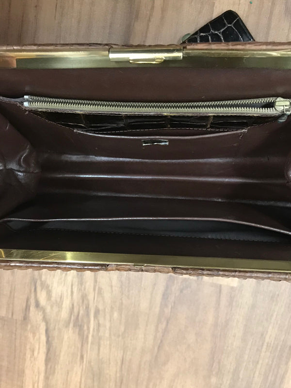 Krokodilleder Handtasche Vintage mit Portemonnaie
