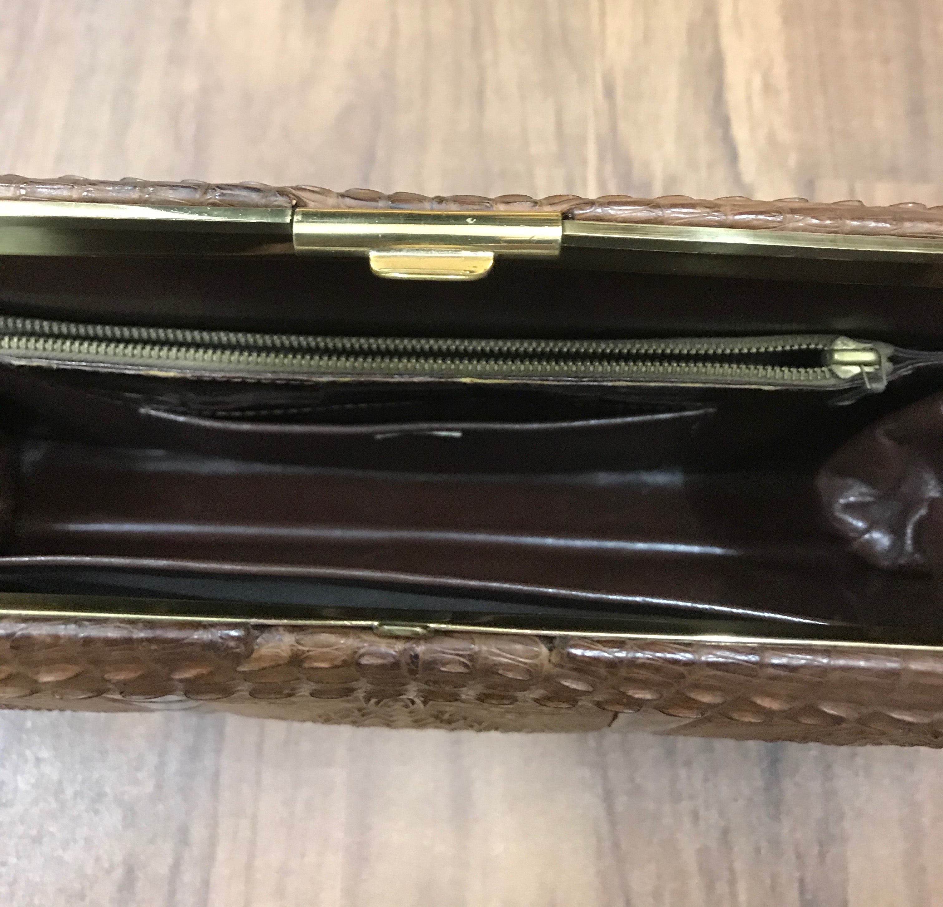 Krokodilleder Handtasche Vintage mit Portemonnaie