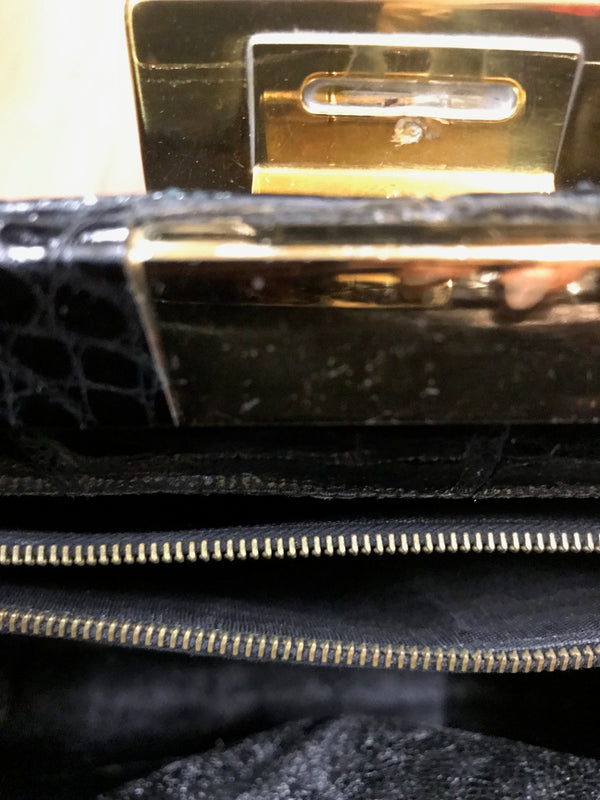 Vintage Krokodilleder-Handtasche mit Geldbörse (50er/60er Jahre)