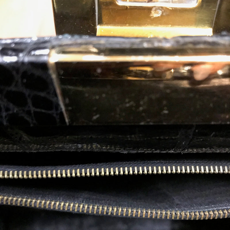 Vintage Krokodilleder-Handtasche mit Geldbörse (50er/60er Jahre)
