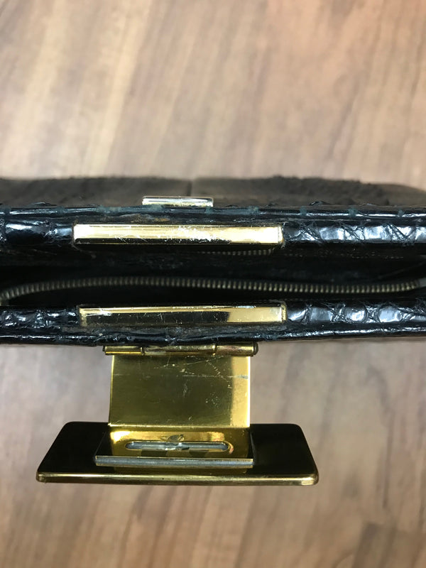 Vintage Krokodilleder-Handtasche mit Geldbörse (50er/60er Jahre)