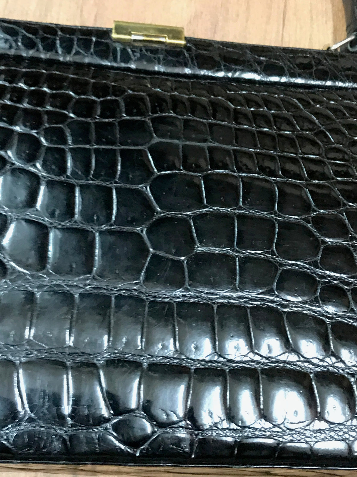 Sac à main en cuir de crocodile True Vintage avec portefeuille