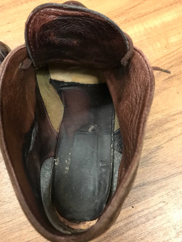 Schnürstiefelette braunes geprägtes Lackleder Gr.38