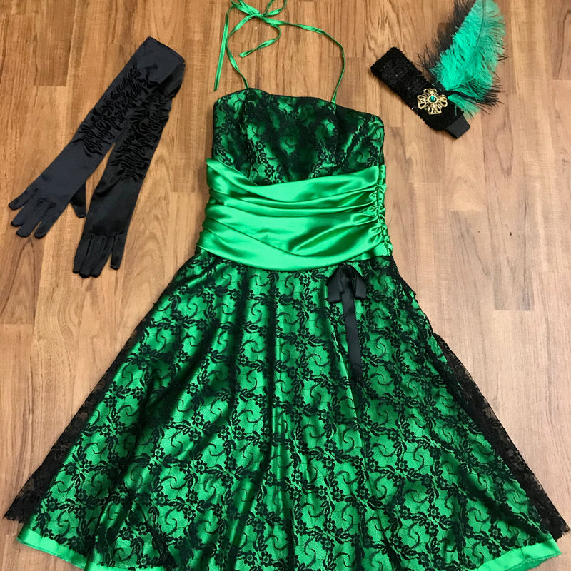 20er Jahre Charleston Kleid grün Gr.36