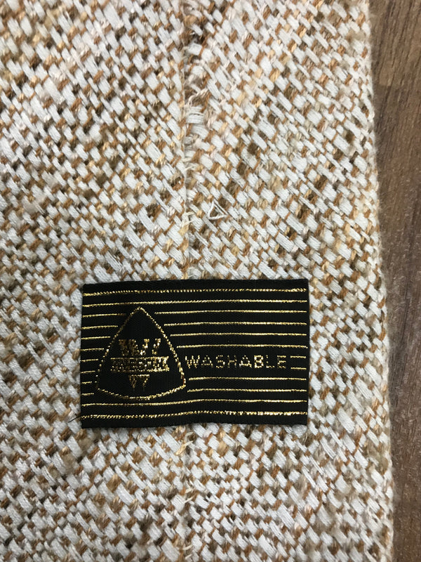 Vintage Krawatte – Beige-Braun meliert, 1970er, „NY Washable“