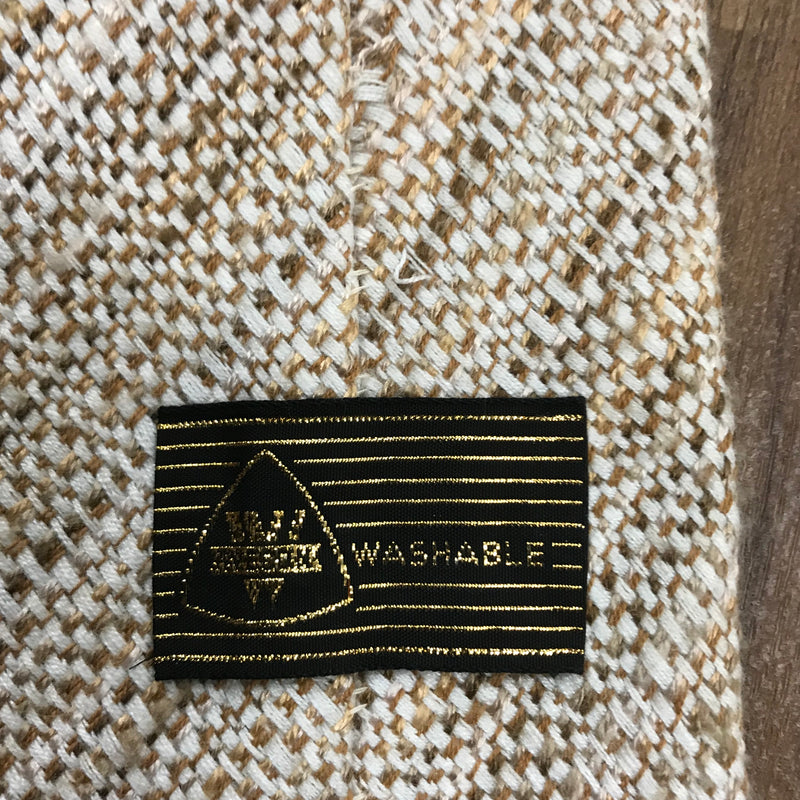 Vintage Krawatte – Beige-Braun meliert, 1970er, „NY Washable“