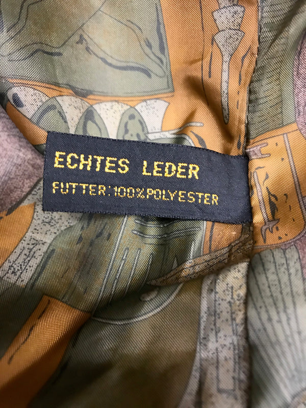 Herren-Trachtenweste aus echtem Leder – Gr. 46 (braun/schwarz)
