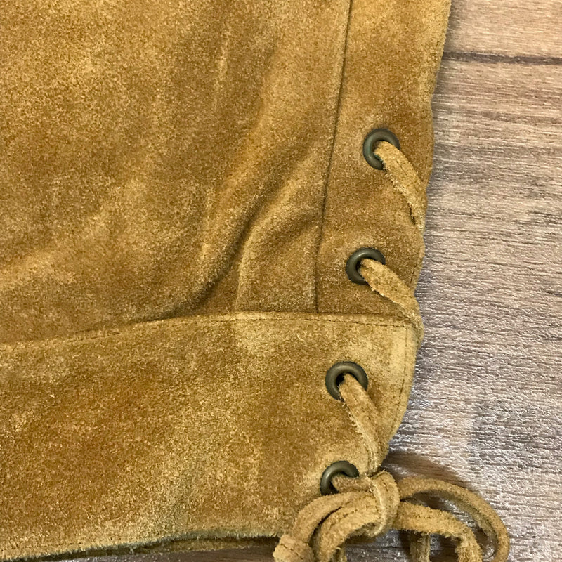 Trachtenlederhose - Kniebund - Damen – Größe 50, sämisch weiches Echtleder von Alphorn, Ansicht 3