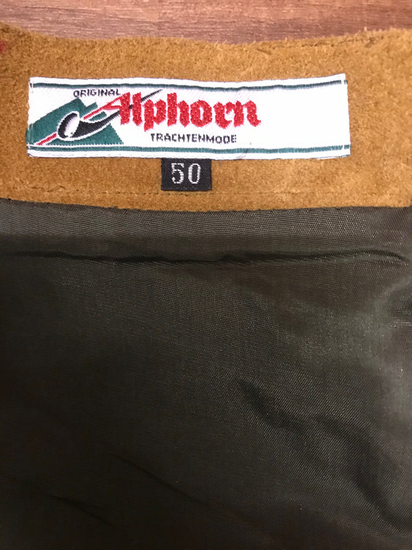 Trachtenlederhose - Kniebund - Damen – Größe 50, sämisch weiches Echtleder von Alphorn, Ansicht 6
