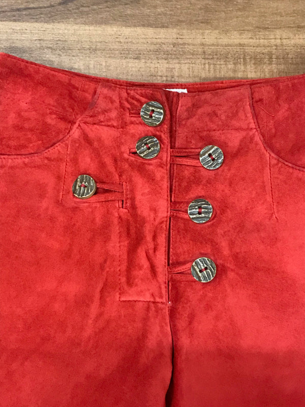 Rote Echtlederhose für Damen – Größe 34 von Natural Life