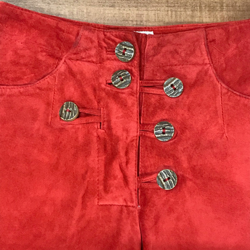 Rote Echtlederhose für Damen – Größe 34 von Natural Life