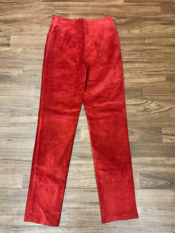 Rote Echtlederhose für Damen – Größe 34 von Natural Life