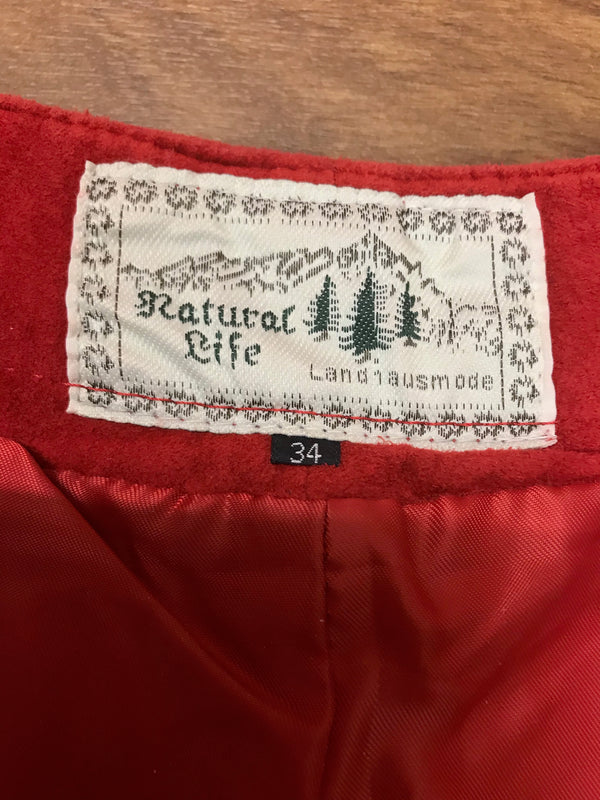 Rote Echtlederhose für Damen – Größe 34 von Natural Life