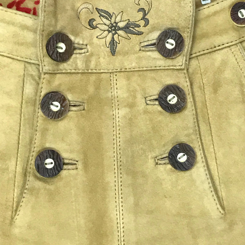 Damen-Trachtenlederhose mit doppelter Knopfleiste – Größe 40