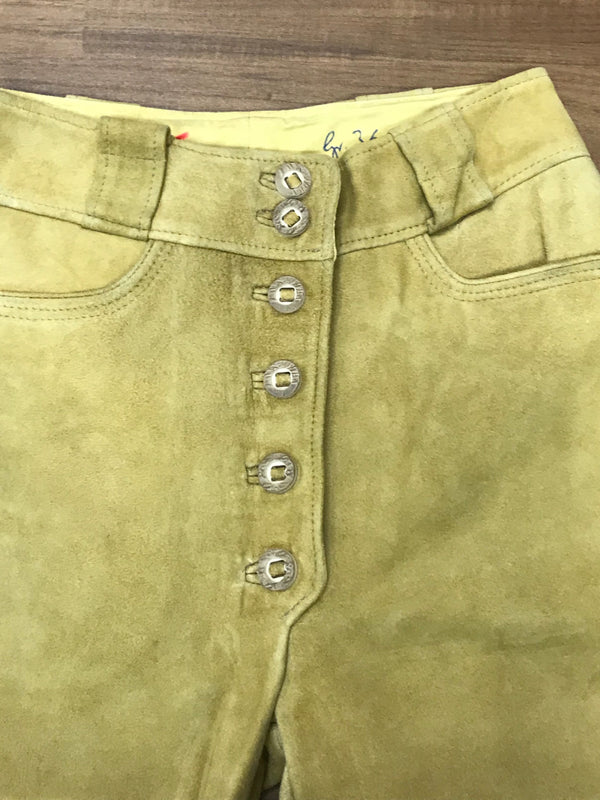Gelbe Damen-Trachtenlederhose – Größe 36, sämisch weich von Beckert Modell