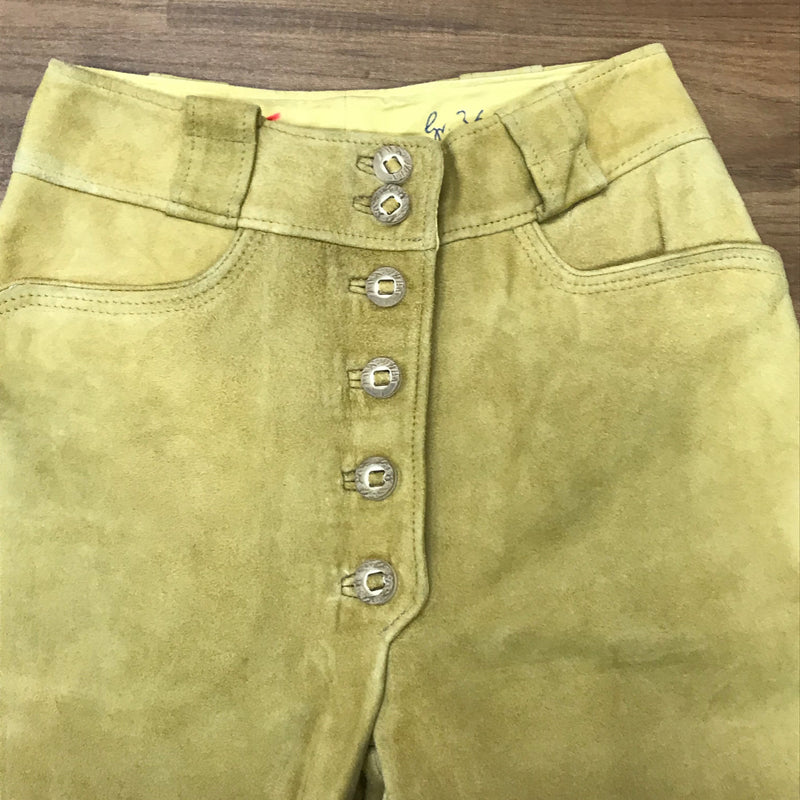 Gelbe Damen-Trachtenlederhose – Größe 36, sämisch weich von Beckert Modell