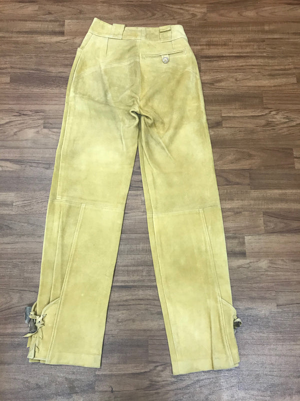 Gelbe Damen-Trachtenlederhose – Größe 36, sämisch weich von Beckert Modell