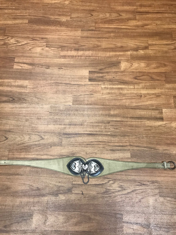 Trachtengürtel beige/dunkelbraun – Größe L | 78–92 cm | Für Landhauskleid