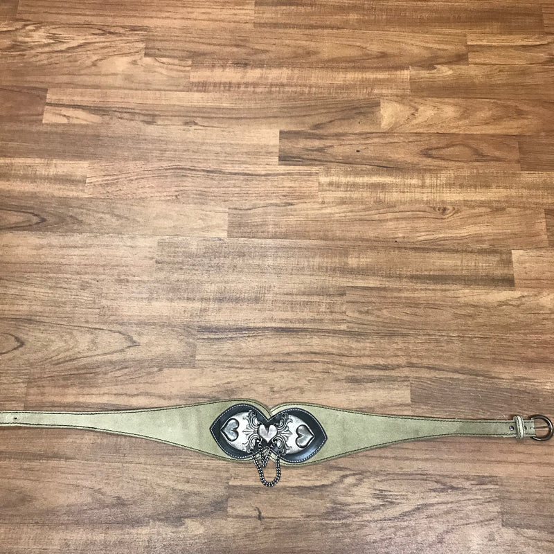Trachtengürtel beige/dunkelbraun – Größe L | 78–92 cm | Für Landhauskleid